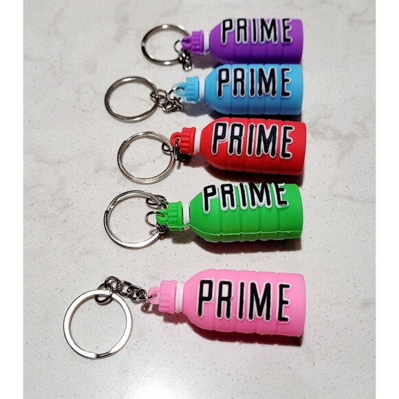 PRIME Hydration Drink Bottle KEYCHAINS Pendant 2" Gift Lot 5pcs NEW - Picture 5 of 6